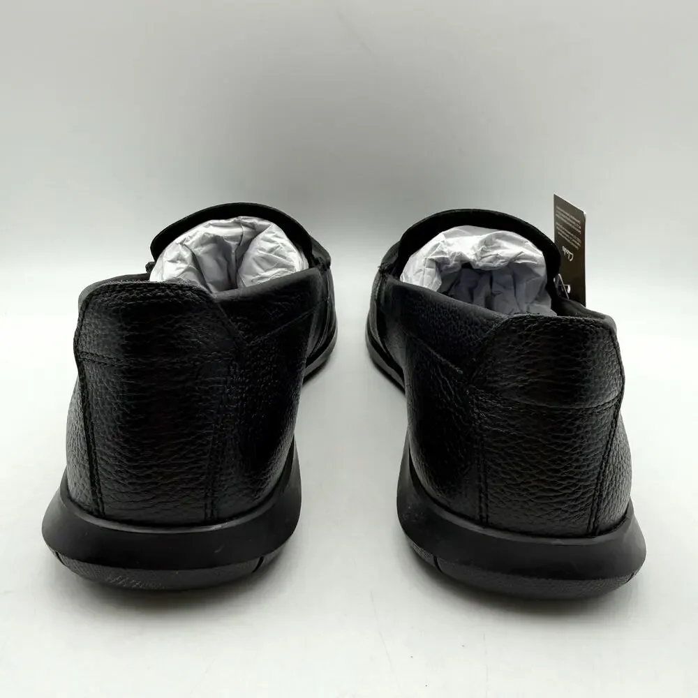 Clarks Mens Flexway Step Loafers LEFT 8 Wide RIGHT 7.5 Wide Black Leather EUC